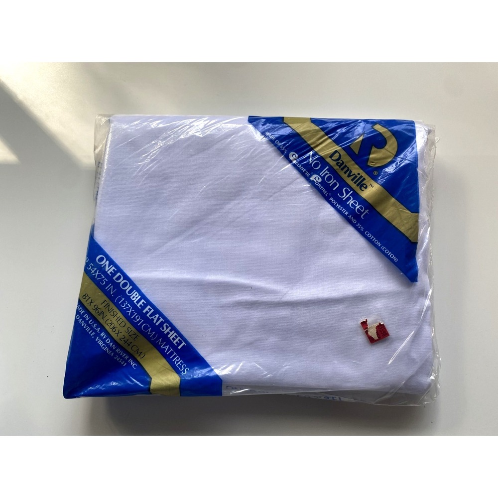 New Vintage Dan River Danville Double Sheet White Fortrel